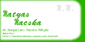 matyas macska business card