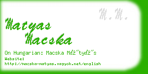 matyas macska business card